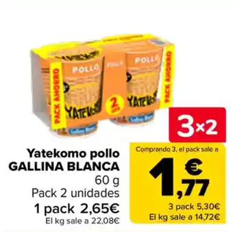 Carrefour GALLINA BLANCA Yatekomo pollo oferta