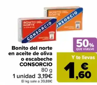 Carrefour CONSORCIO Bonito del norte en aceite de oliva o escabeche oferta