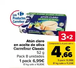 Carrefour Atún claro en aceite de oliva Carrefour Classic oferta