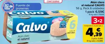 Carrefour CALVO Atún claro al natural oferta