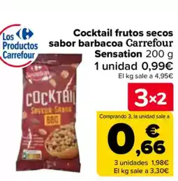 Carrefour Cocktail frutos secos Productos sabor barbacoa Carrefour Sensation oferta