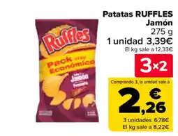 Carrefour RUFFLES Patatas Jamón oferta