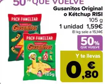 Carrefour RISI Gusanitos Original o Kétchup oferta