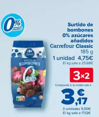 Carrefour Surtido de bombones 0% azúcares añadidos Carrefour Classic oferta