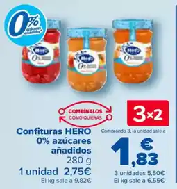 Carrefour HERO Confituras 0% azúcares añadidos oferta