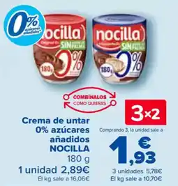 Carrefour NOCILLA Crema de untar 0% azúcares añadidos oferta