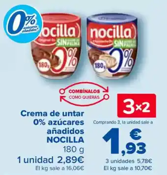 Carrefour NOCILLA Crema de untar 0% azúcares añadidos oferta