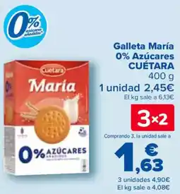 Carrefour CUÉTARA Galleta María 0% Azúcares oferta