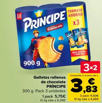 Carrefour PRÍNCIPE Galletas rellenas de chocolate oferta