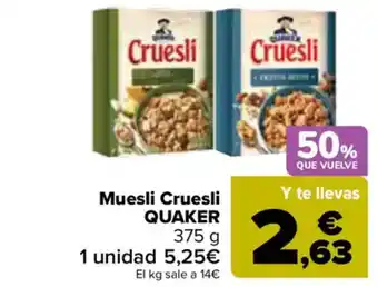 Carrefour QUAKER Muesli Cruesli oferta