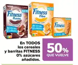 Carrefour FITNESS En todos los cereales y barritas 0% azúcares añadidos. oferta