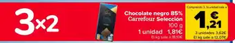 Carrefour Chocolate negro 85% Carrefour Selección oferta