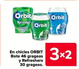 Carrefour ORBIT En chicles Bote 46 grageas y Refreshers 30 grageas. oferta