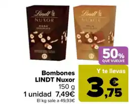 Carrefour LINDT  Bombones Nuxor oferta