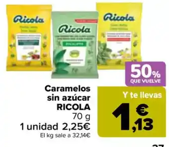 Carrefour RICOLA Caramelos sin azúcar oferta