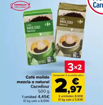 Carrefour Café molido mezcla o natural Carrefour oferta