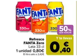 Carrefour FANTA Refresco Zero oferta