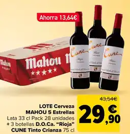 Carrefour MAHOU Lote cerveza 5 estrellas oferta