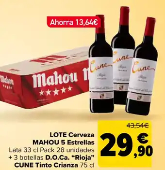 Carrefour MAHOU Lote cerveza 5 estrellas oferta