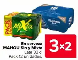 Carrefour MAHOU En cerveza Sin y Mixta oferta