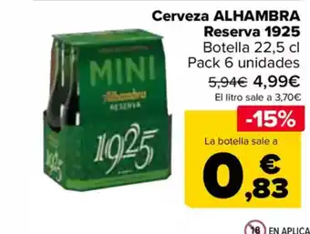 Carrefour ALHAMBRA Cerveza Reserva 1925 oferta