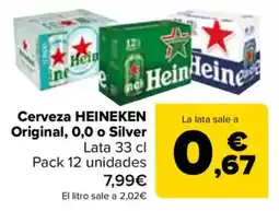 Carrefour HEINEKEN Cerveza Original, 0,0 o Silver oferta