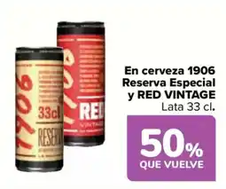 Carrefour RED VINTAGE En cerveza 1906 Reserva Especial y oferta