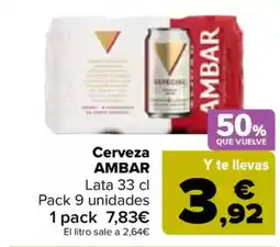 Carrefour AMBAR Cerveza oferta