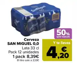 Carrefour SAN MIGUEL 0,0 Cerveza oferta