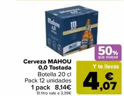 Carrefour MAHOU Cerveza 0,0 Tostada oferta