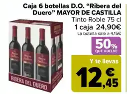 Carrefour MAYOR DE CASTILLA  Caja 6 botellas D.O. "Ribera del Duero" oferta