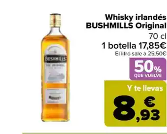 Carrefour BUSHMILLS  Whisky irlandés Original oferta