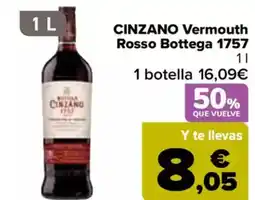 Carrefour CINZANO Vermouth Rosso Bottega 1757 oferta