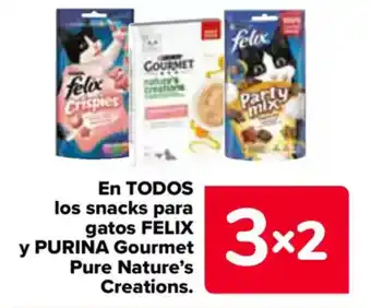 Carrefour En todos los snacks para y purina gourmet pure nature's creations. oferta