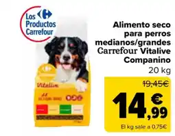 Carrefour Alimento seco para perros medianos/grandes Carrefour Vitalive oferta