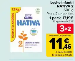 Carrefour NATIVA Leche infantil 2 oferta