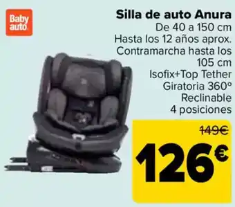 Carrefour Silla de auto Anura oferta