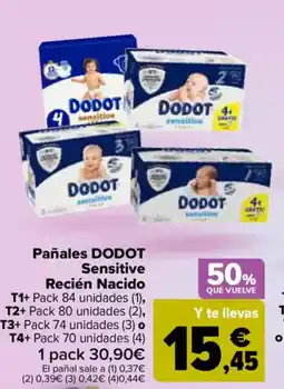 Carrefour DODOT Pañales Sensitive Recién Nacido oferta