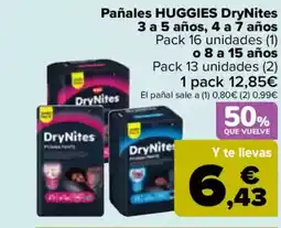 Carrefour HUGGIES Pañales DryNites 3 a 5 años, 4 a 7 años oferta