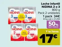 Carrefour NIDINA Leche infantil2 o 3 oferta