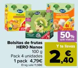 Carrefour HERO Bolsitas de frutas Nanos oferta