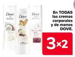 Carrefour DOVE En todas las cremas corporales y de manos oferta