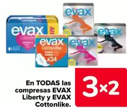 Carrefour EVAX En todas las compresas liberty y oferta