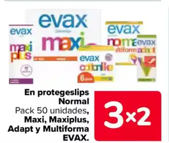 Carrefour EVAX En protegeslips Normal Maxi, Maxiplus, Adapt y Multiforma oferta