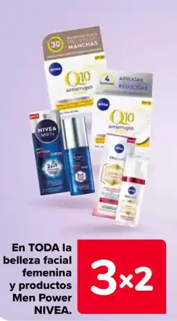 Carrefour NIVEA En toda la belleza facial femenina y productos men power oferta