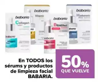 Carrefour BABARIA En todos los sérums y productos de limpieza facial oferta