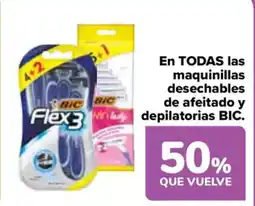 Carrefour BIC En todas las maquinillas desechables de afeitado y flex3 in depilatorias oferta