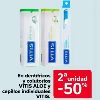 Carrefour VÍTIS ALOE En dentifricos y colutorios y cepillos individuales oferta