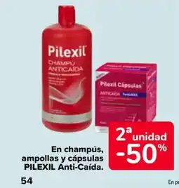 Carrefour PILEXIL En champús, ampollas y cápsulas Anti-Caída. oferta