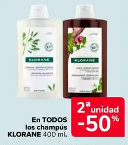 Carrefour KLORANE En todos los champús oferta